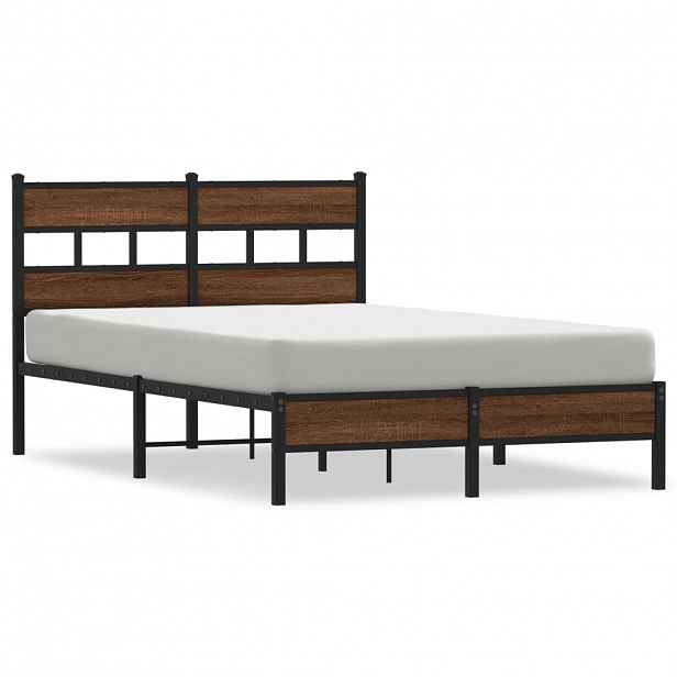vidaXL Rám postele bez matrace hnědý dub 120 x 190 cm kompozitní dřevo