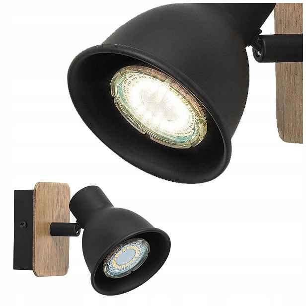 Lampa reflektorová spotová černá Mac industriální pro obraz v obývacím pokoji Rabalux