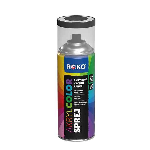 Barva akrylová vrchní Roko AKRYCOLOR Sprej grafitová šedá, 400 ml