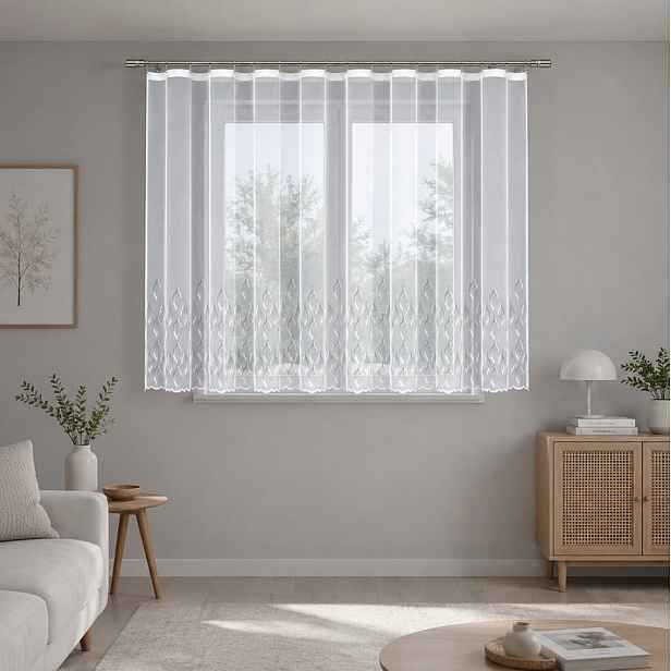 Dekorační žakárová záclona s řasící páskou ROSALIE 160 bílá 300x160 cm MyBestHome