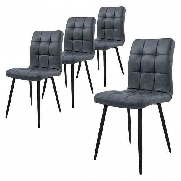 ML-DESIGN JÍDELNÍ ŽIDLE antracitová sada 4 ks