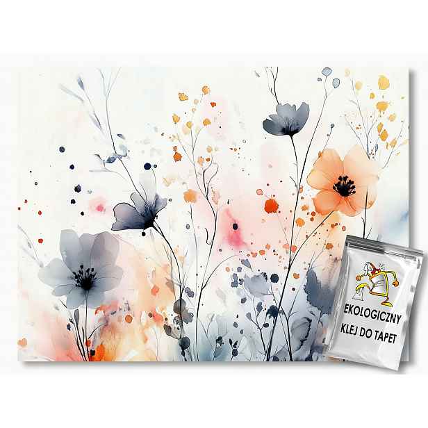 Fototapeta Flizelina Akvarel Příroda Zahrada Barevné Květiny 254x184 130g