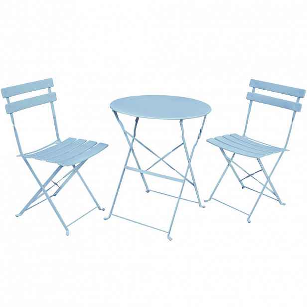 RAUMHIRSCH FURNITURE SKLÁDACÍ STŮL se skládacími židlemi, sada modrá 42/81/42