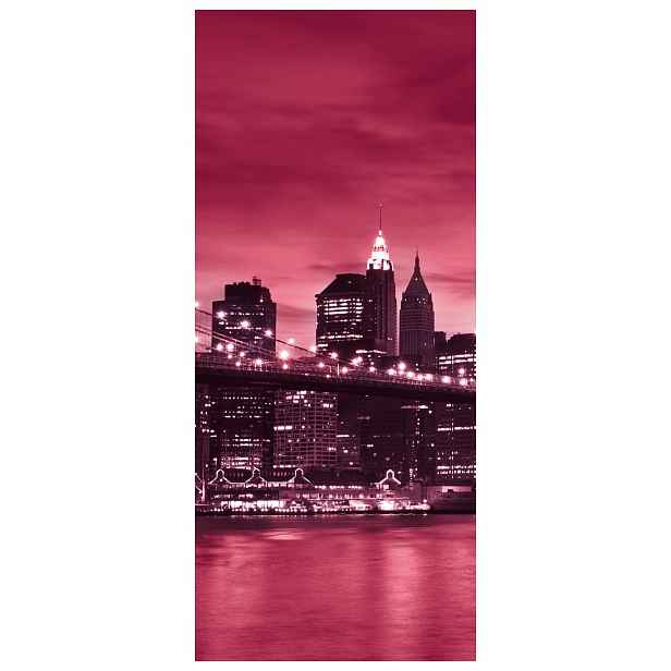 Samolepicí Samolepicí Fototapeta Brooklynský most New York v noci 91x211
