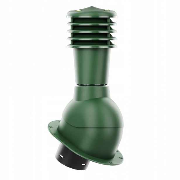 Větrací komín s podstavcem a těsněním Pi f 125 mm, nezateplený, zelený