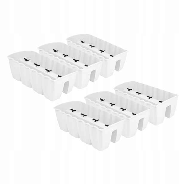6x Květináč Balkonový květináč Crown DCRO600 Bílý