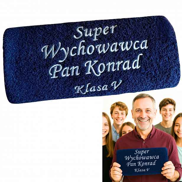 Dárek pro vychovatele k Dni učitelů Ručník personalizovaný s výšivkou
