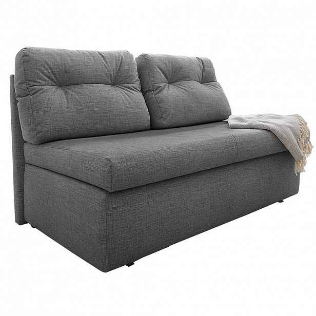 luma-home ROZKLÁDACÍ POHOVKA s úložným prostorem, Š136/H85/V86 cm, ležecká plocha 130×193 cm, mikrovlákno šedé / 15119