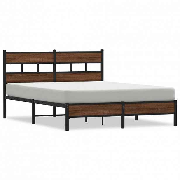 vidaXL Rám postele bez matrace hnědý dub 160 x 200 cm kompozitní dřevo