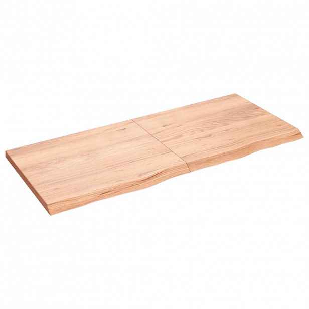 vidaXL Stolní deska světle hnědá 140x60x(2-4)cm ošetřený masivní dub