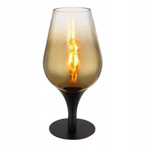 Černá zlatá stolní lampa Lavus s teplým leskem pro kancelář Globo