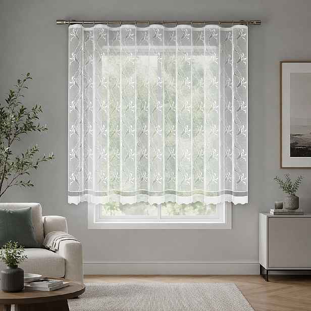 Dekorační žakárová záclona s řasící páskou TAMARA 150 bílá 300x150 cm MyBestHome