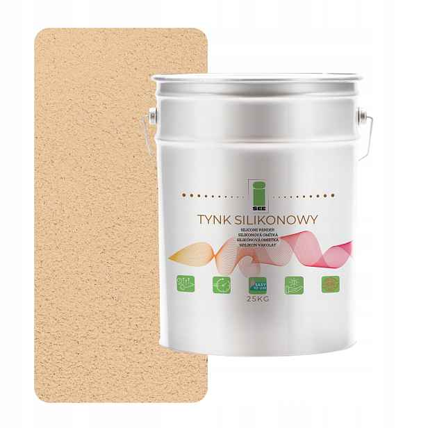 Vnější Silikonová Fasádní Omítka Žluto Béžová 1.0 MM Premium 25 Kg