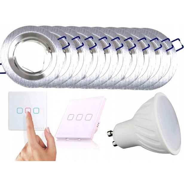 Sada Led stropních světel 10x Vypínač Žárovky