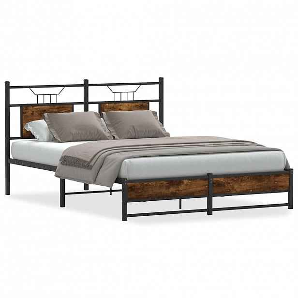 vidaXL Rám postele bez matrace kouřový dub 150x200 cm kompozitní dřevo