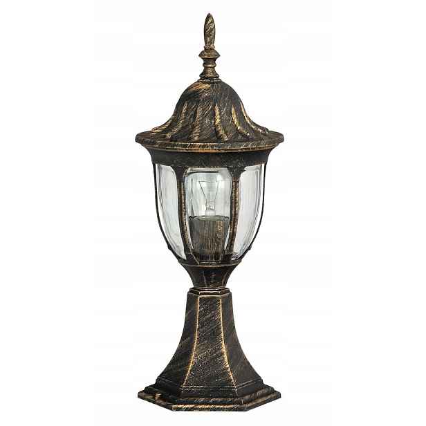 Stojací zahradní lampa klasická skleněné stínidlo zlatá antická 45 cm Rabalux