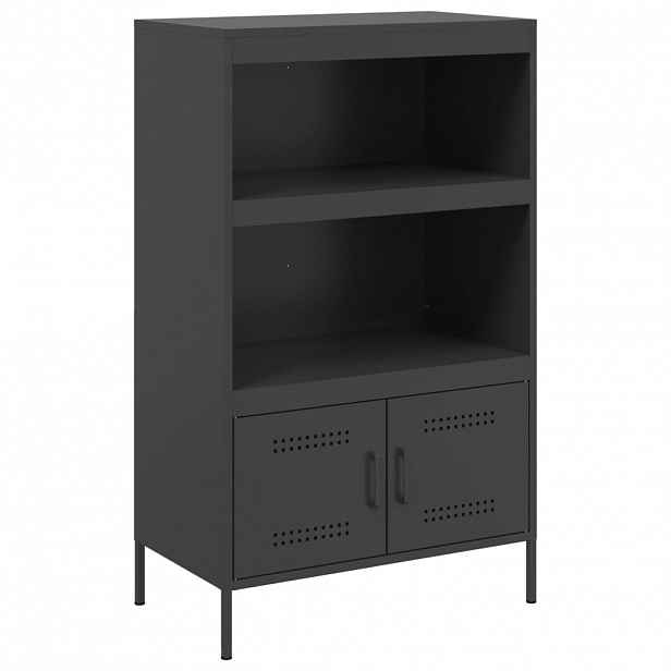 vidaXL Skříň highboard černá 68 x 39 x 113 cm ocel