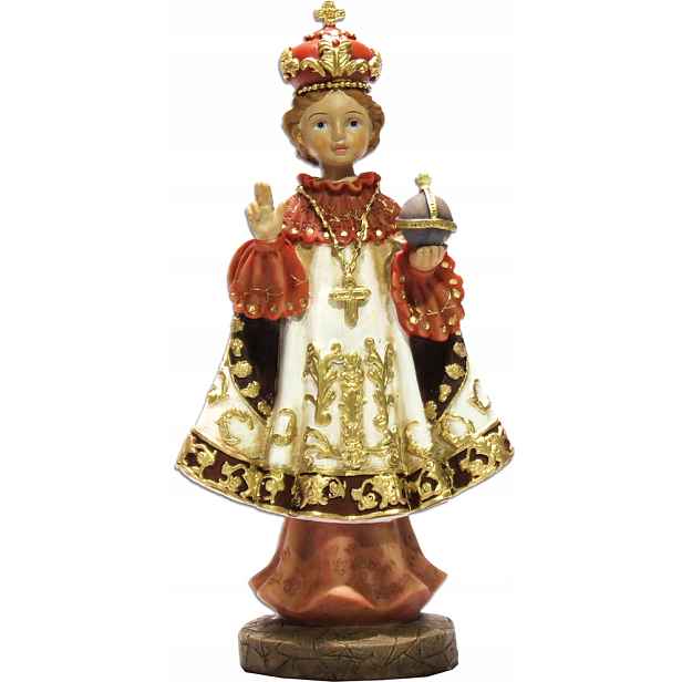Figurka Pražské jezulátko, bílá pláštěnka – 19 Cm