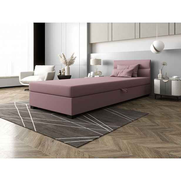 Jednolůžková čalouněná postel 90x195 NALINDA 1 - růžová