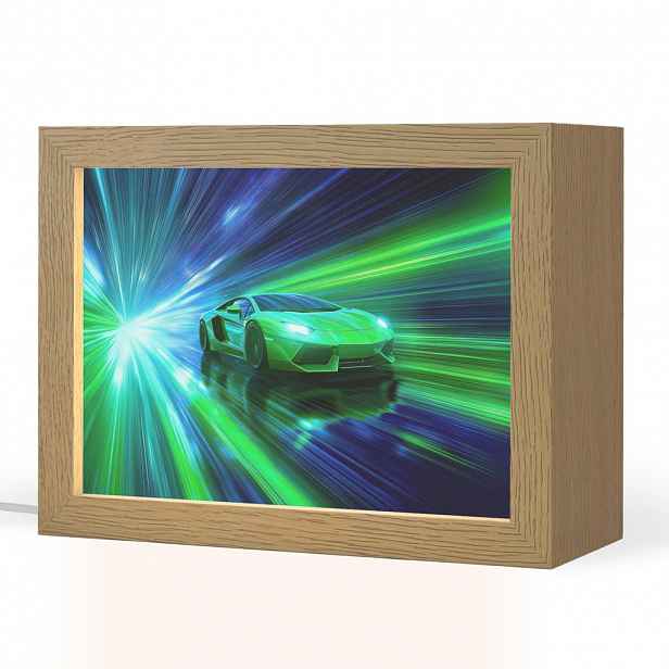 OnlyWow NOČNÍ LAMPIČKA Rychlost - Lehké - Sportovní vůz - Zelená 20x15 cm