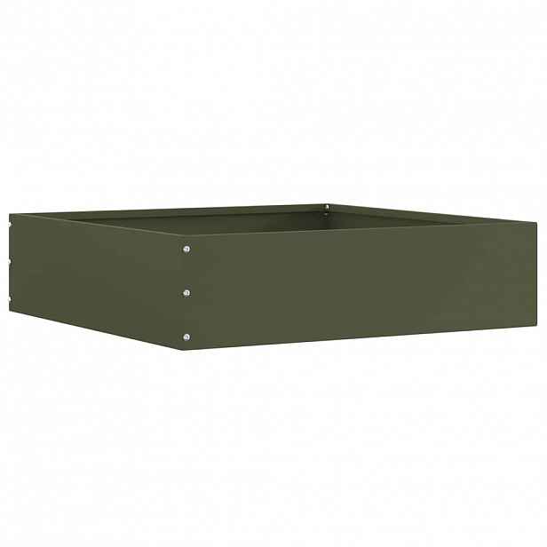vidaXL Okraj trávníku 50 x 50 x 13 cm Ocel Olivově zelená