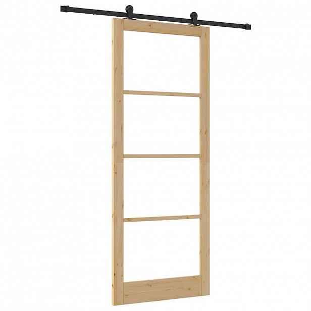 vidaXL Posuvné dveře ORKDAL 93 x 232 cm Masivní borové dřevo a sklo