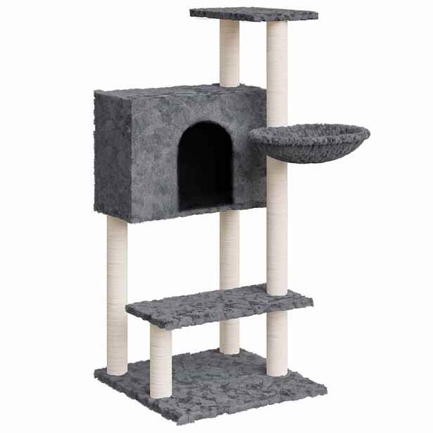 vidaXL Škrabadlo pro kočky se sisalovými sloupky tmavě šedé 108,5 cm