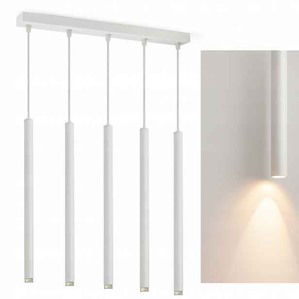 Stropní závěsná lampa Laser Sopel Tuba 854-BZ5 Bílá G9 5-bodová Led