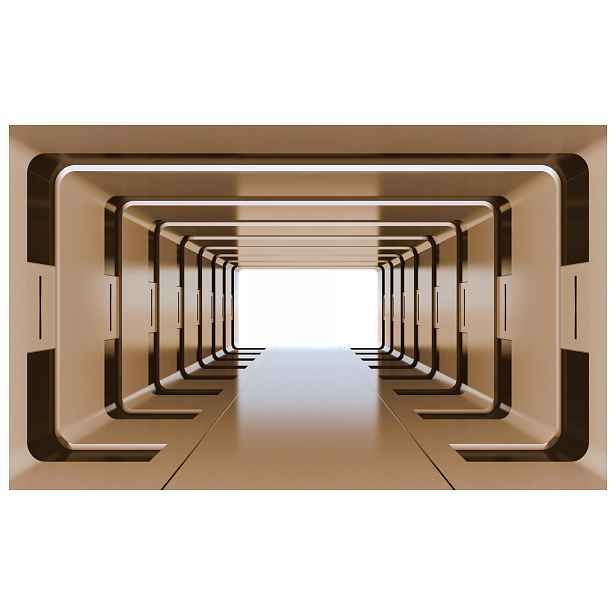 Fototapeta Tunel Prostor Futurismus Abstrakce Béžová Bílá 250x175 lepidlo