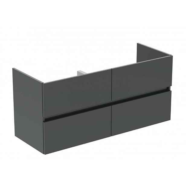 Ideal Standard Eurovit+ - Umyvadlová skříňka, 55x120x44 cm, 4 zásuvky, lesklá šedá R0267TI