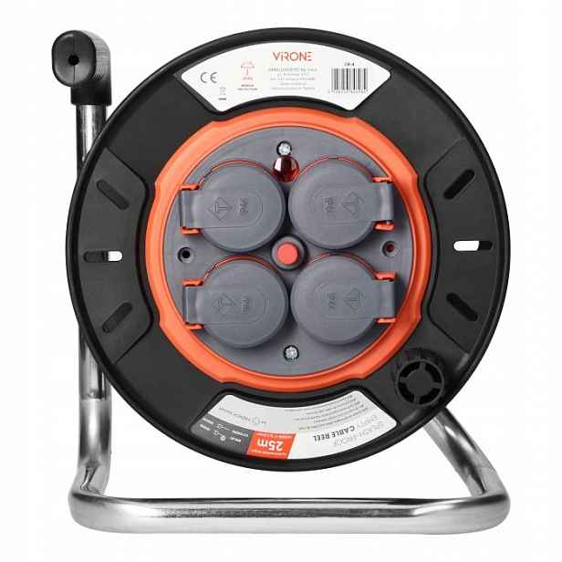 Odolný bubnový navíječ IP44 4x2P+Z 16A 230V, H05RR-F 3x1,5 mm2, 25 m