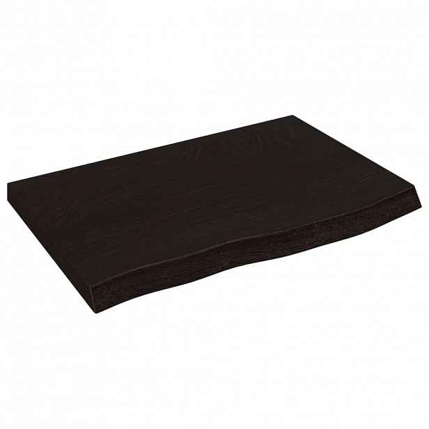 vidaXL Stolní deska tmavě hnědá 60x40x(2-4)cm ošetřený masivní dub