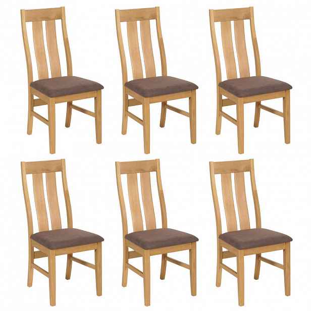 MCW JÍDELNÍ ŽIDLE hnědá, taupe, sada 6 kusů