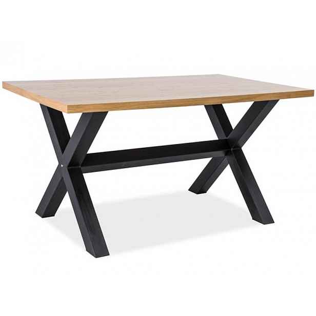 Černý jídelní stůl s deskou v dekoru dub XAVIERO 150x90