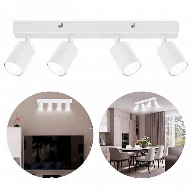Led stropní svítidlo GU10 otočné, 4 světla, vnitřní reflektor