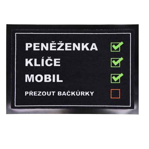 POSLEDNÍ ŠANCE: Rohožka Checklist 40x60 cm - na ven i na doma, 40x60, černá, Mercury Flooring