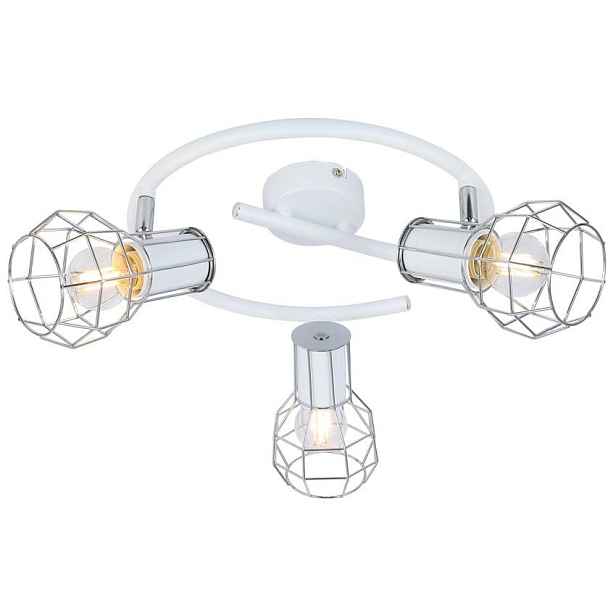 Spirálová stropní lampa s bílým drátěným stínidlem 3x40W Sancho
