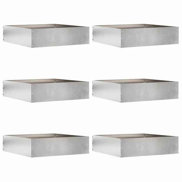 vidaXL Okraj trávníku 6 ks 50 x 50 x 13 cm Nerezová ocel Stříbrná