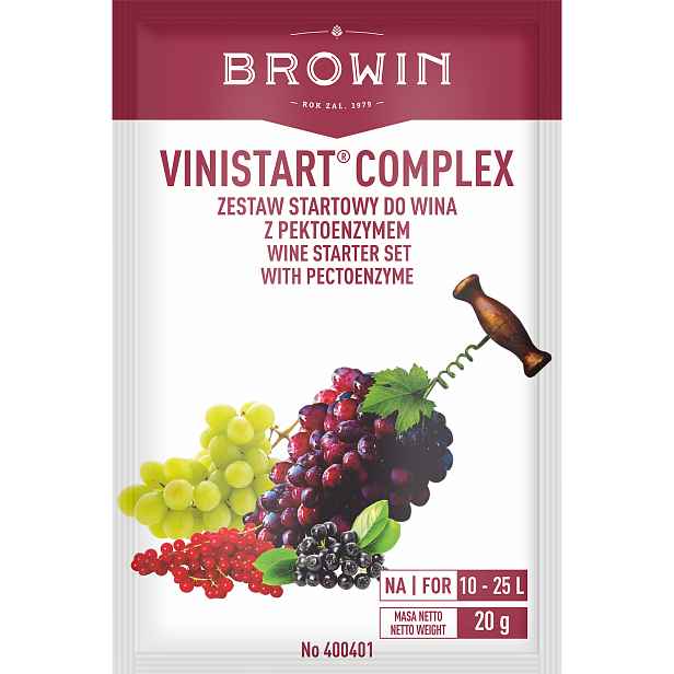 Browin Vinistart Complex - startér pro kvašení vína, 20 g