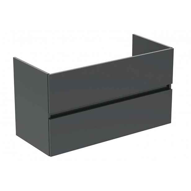 Ideal Standard Eurovit+ - Umyvadlová skříňka, 55x100x44 cm, 2 zásuvky, lesklá šedá R0265TI