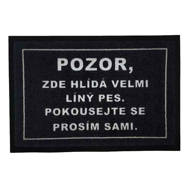 POSLEDNÍ ŠANCE: Rohožka Líný pes 40x60 cm - na ven i na doma, 40x60, černá, GDmats