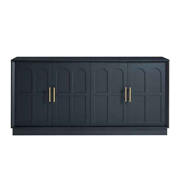 Urban Meuble SIDEBOARD černý XL 169 cm s elegantním obloukovým designem a zlatými akcenty