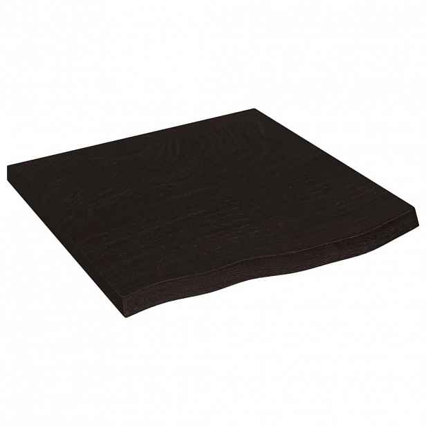 vidaXL Stolní deska tmavě hnědá 60x60x(2-4)cm ošetřený masivní dub