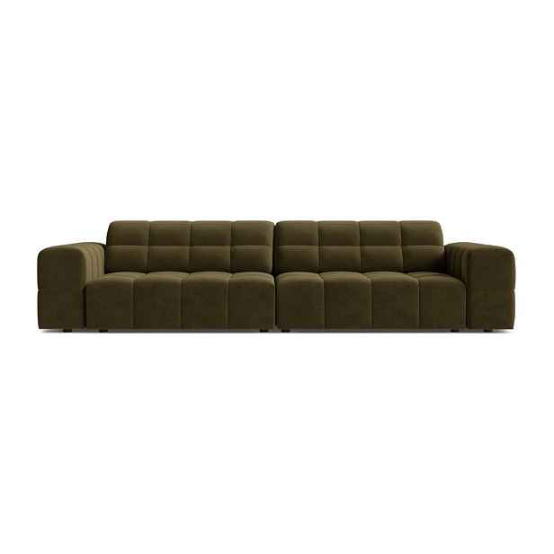 Khaki sametová pohovka 252 cm Chicago – Cosmopolitan Design