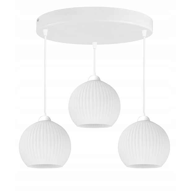 Lustr do obývacího pokoje nad stůl Glass bílá závěsná lampa stropní stínidlo lampy
