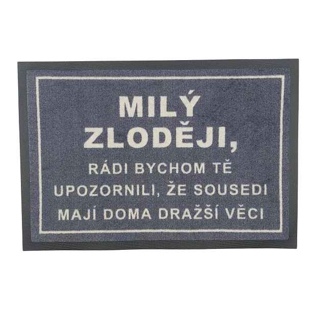 POSLEDNÍ ŠANCE: Rohožka Milý zloději 40x60 cm - na ven i na doma, 40x60, šedá, GDmats