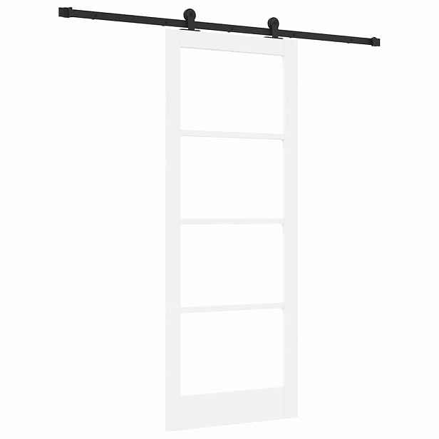 vidaXL Posuvné dveře ORKDAL 83 x 211 cm Masivní borové dřevo a sklo