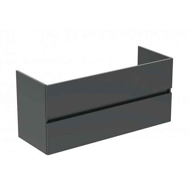 Ideal Standard Eurovit+ - Umyvadlová skříňka, 55x120x44 cm, 2 zásuvky, lesklá šedá R0266TI