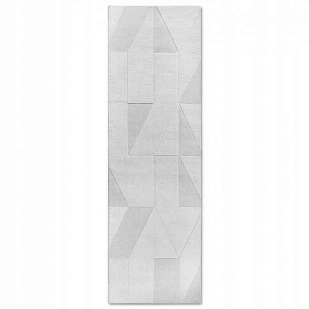 Koberec Běhoun do chodby 80x250 cm, krémový, moderní 3D vzor