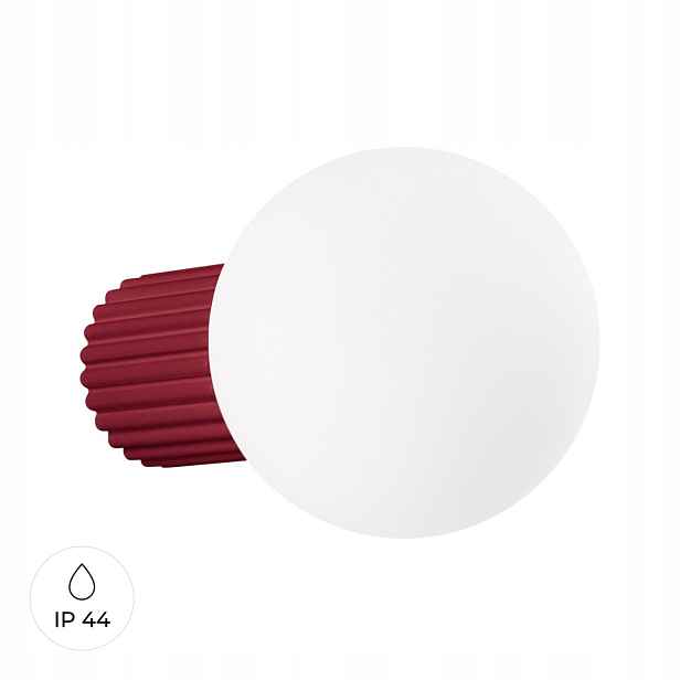 Nástěnné svítidlo Sollux vínové drážkované sklo bílá koule 12 cm IP44